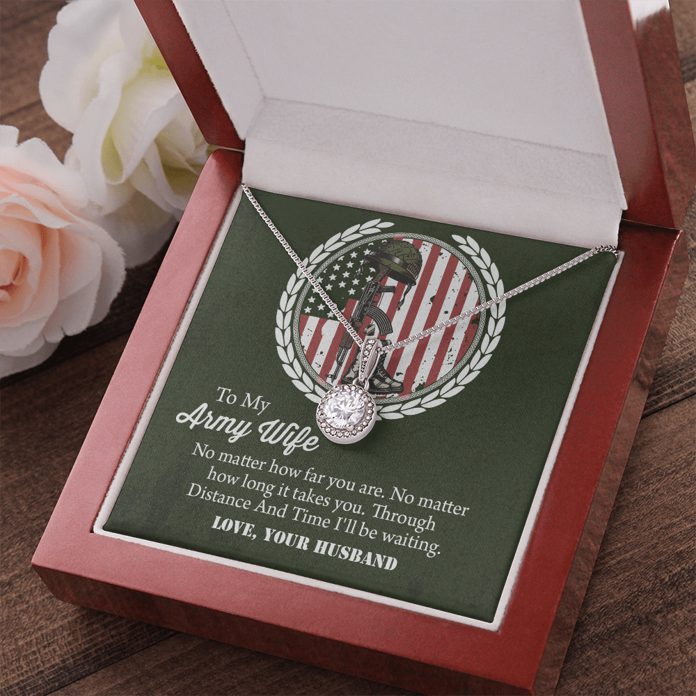 To My army wife Eternal Hope Necklace, Military Wife Gift, Gift from Husband to Wife, Anniversary Gift for Army Wife