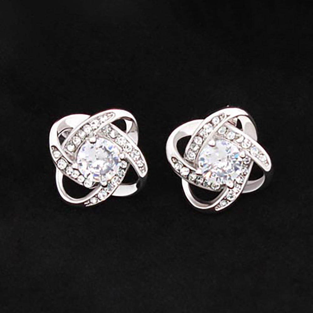 UNIDAZE Love Knot Stud Earrings ShineOn Fulfillment lx-P10019 P10019TR PP01-BLK PT-3459 USER-188348