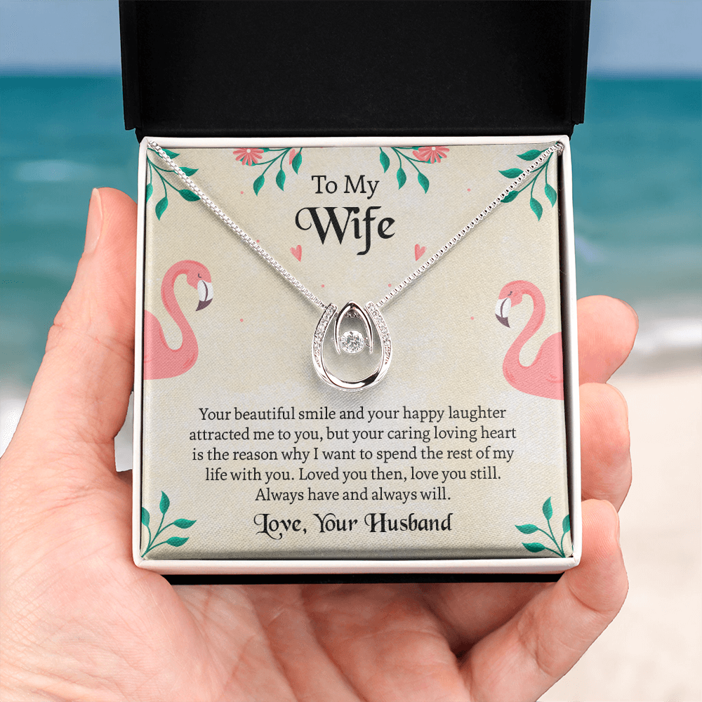 To My Wife Lucky In Love Necklace, Wife Jewelry, Anniversary Gift for Wife, Wife Birthday Gift, Necklace for Wife