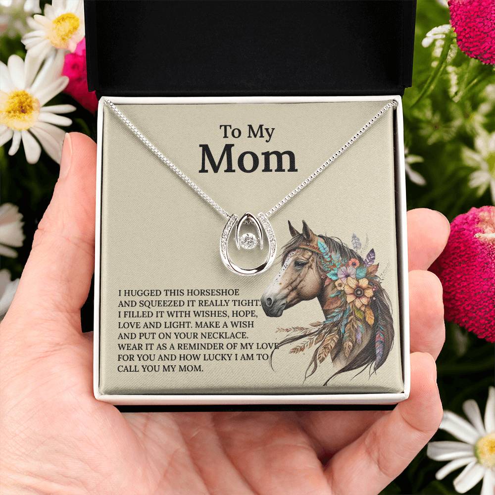 UNIDAZE Lucky Horseshoe Necklace Gift for Mom, Horse Lover Gift From Daughter or Son, Christmas Gift for Mom ShineOn Fulfillment C30188TR lx-C30188 PB23-WOOD PT-3641 TNM-1 USER-188348