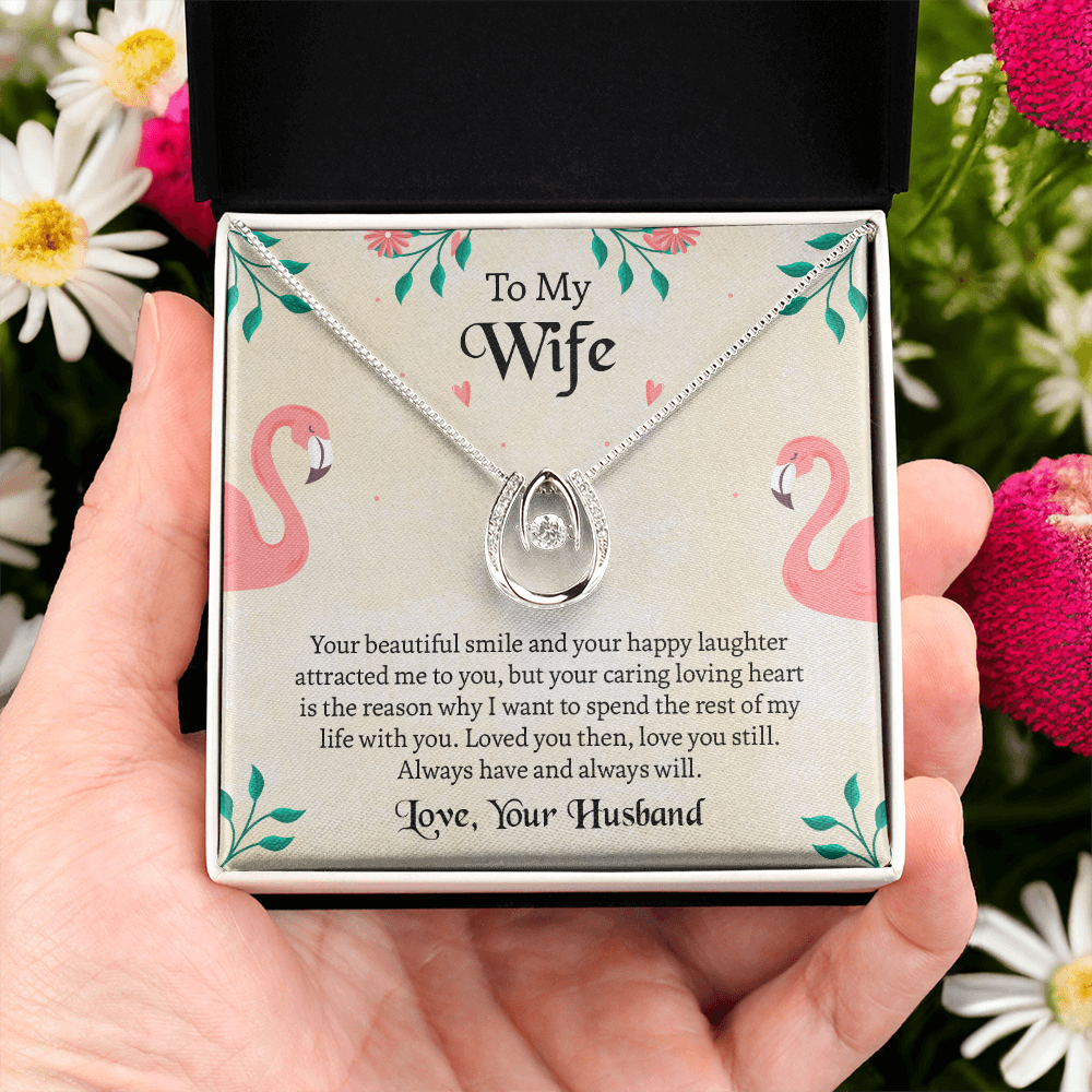 To My Wife Lucky In Love Necklace, Wife Jewelry, Anniversary Gift for Wife, Wife Birthday Gift, Necklace for Wife