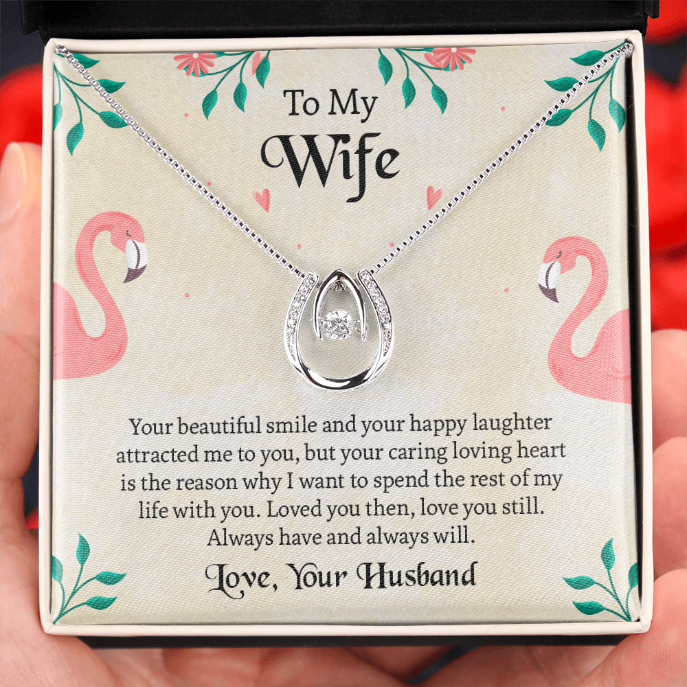 To My Wife Lucky In Love Necklace, Wife Jewelry, Anniversary Gift for Wife, Wife Birthday Gift, Necklace for Wife