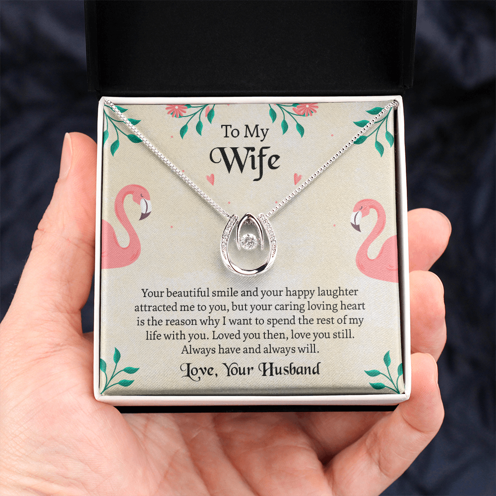 To My Wife Lucky In Love Necklace, Wife Jewelry, Anniversary Gift for Wife, Wife Birthday Gift, Necklace for Wife