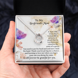 To My Boyfriends Mom Lucky In Love Necklace, mother in law gifts, Message Card to Boyfriend Mother