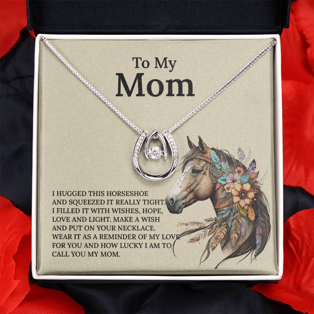 UNIDAZE Lucky Horseshoe Necklace Gift for Mom, Horse Lover Gift From Daughter or Son, Christmas Gift for Mom ShineOn Fulfillment C30188TR lx-C30188 PB23-WOOD PT-3641 TNM-1 USER-188348