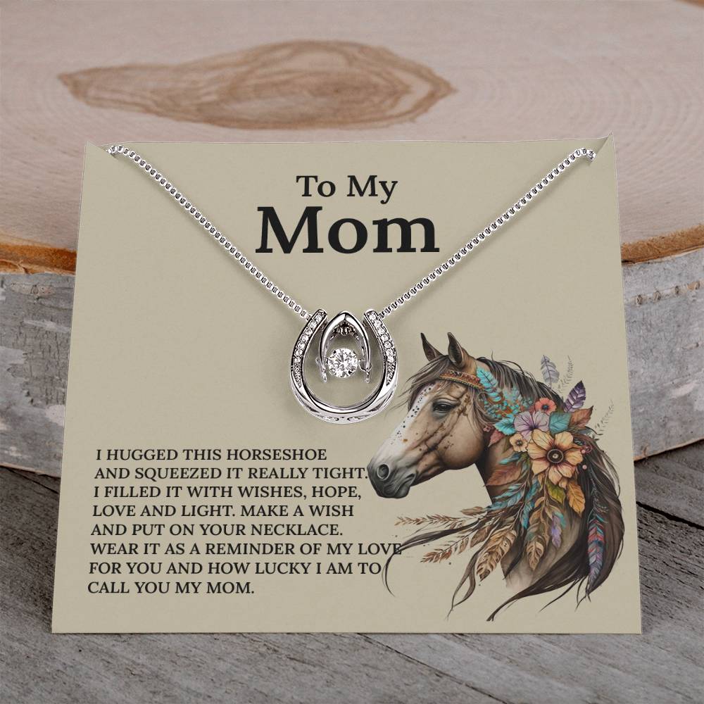 UNIDAZE Lucky Horseshoe Necklace Gift for Mom, Horse Lover Gift From Daughter or Son, Christmas Gift for Mom ShineOn Fulfillment C30188TR lx-C30188 PB23-WOOD PT-3641 TNM-1 USER-188348