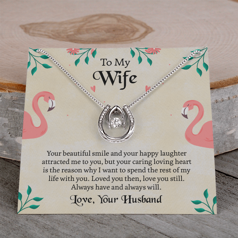 To My Wife Lucky In Love Necklace, Wife Jewelry, Anniversary Gift for Wife, Wife Birthday Gift, Necklace for Wife