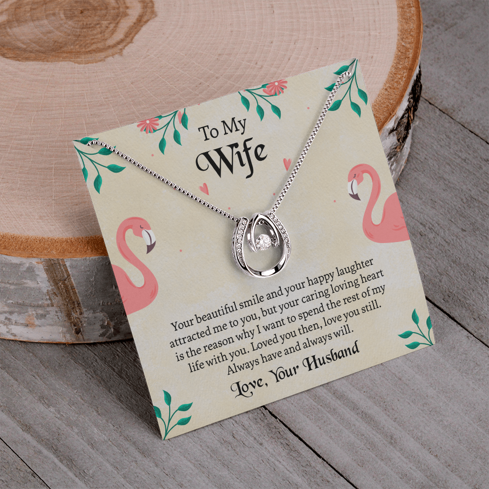 To My Wife Lucky In Love Necklace, Wife Jewelry, Anniversary Gift for Wife, Wife Birthday Gift, Necklace for Wife