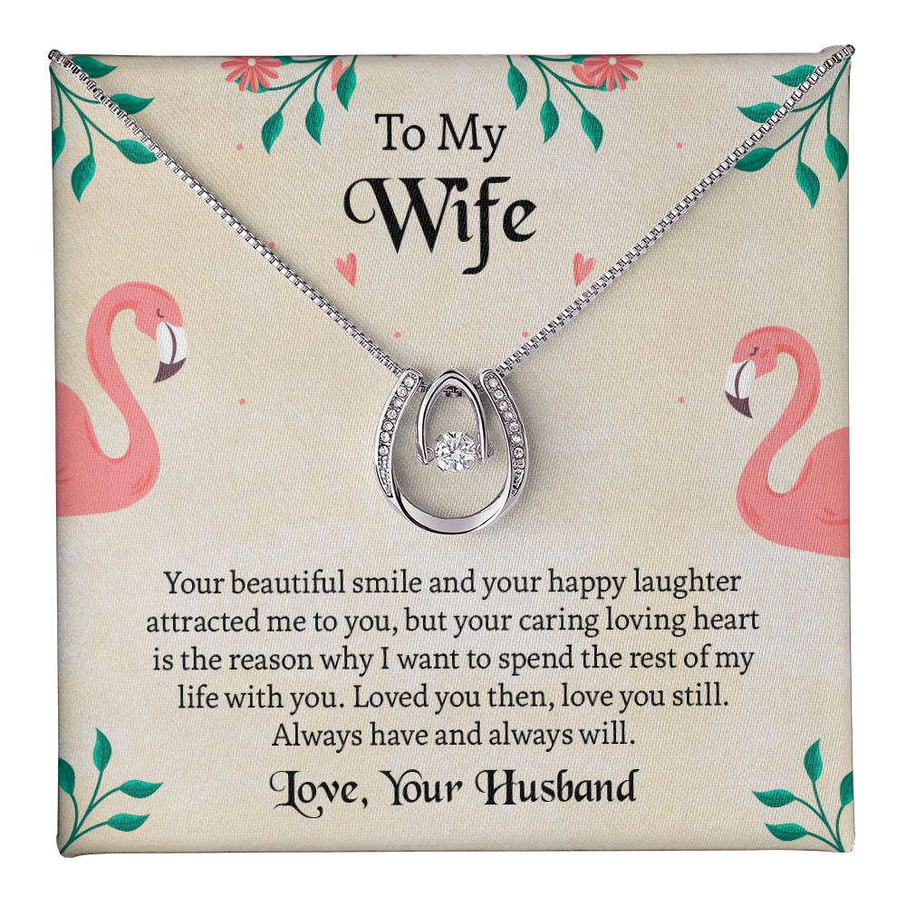 To My Wife Lucky In Love Necklace, Wife Jewelry, Anniversary Gift for Wife, Wife Birthday Gift, Necklace for Wife