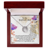 To My Boyfriends Mom Lucky In Love Necklace, mother in law gifts, Message Card to Boyfriend Mother