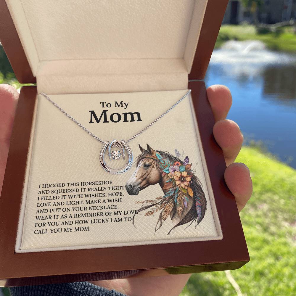 UNIDAZE Lucky Horseshoe Necklace Gift for Mom, Horse Lover Gift From Daughter or Son, Christmas Gift for Mom ShineOn Fulfillment C30188TR lx-C30188 PB23-WOOD PT-3641 TNM-1 USER-188348