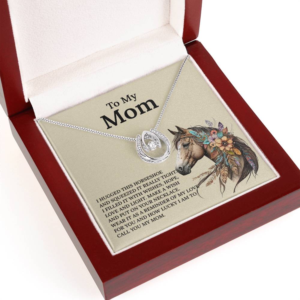 UNIDAZE Lucky Horseshoe Necklace Gift for Mom, Horse Lover Gift From Daughter or Son, Christmas Gift for Mom ShineOn Fulfillment C30188TR lx-C30188 PB23-WOOD PT-3641 TNM-1 USER-188348