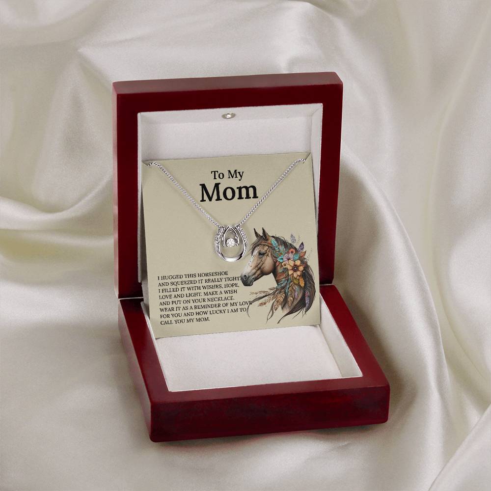 UNIDAZE Lucky Horseshoe Necklace Gift for Mom, Horse Lover Gift From Daughter or Son, Christmas Gift for Mom ShineOn Fulfillment C30188TR lx-C30188 PB23-WOOD PT-3641 TNM-1 USER-188348
