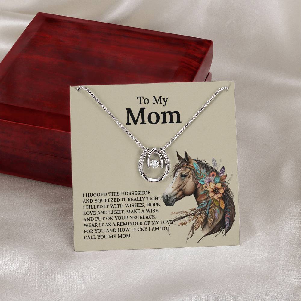 UNIDAZE Lucky Horseshoe Necklace Gift for Mom, Horse Lover Gift From Daughter or Son, Christmas Gift for Mom ShineOn Fulfillment C30188TR lx-C30188 PB23-WOOD PT-3641 TNM-1 USER-188348