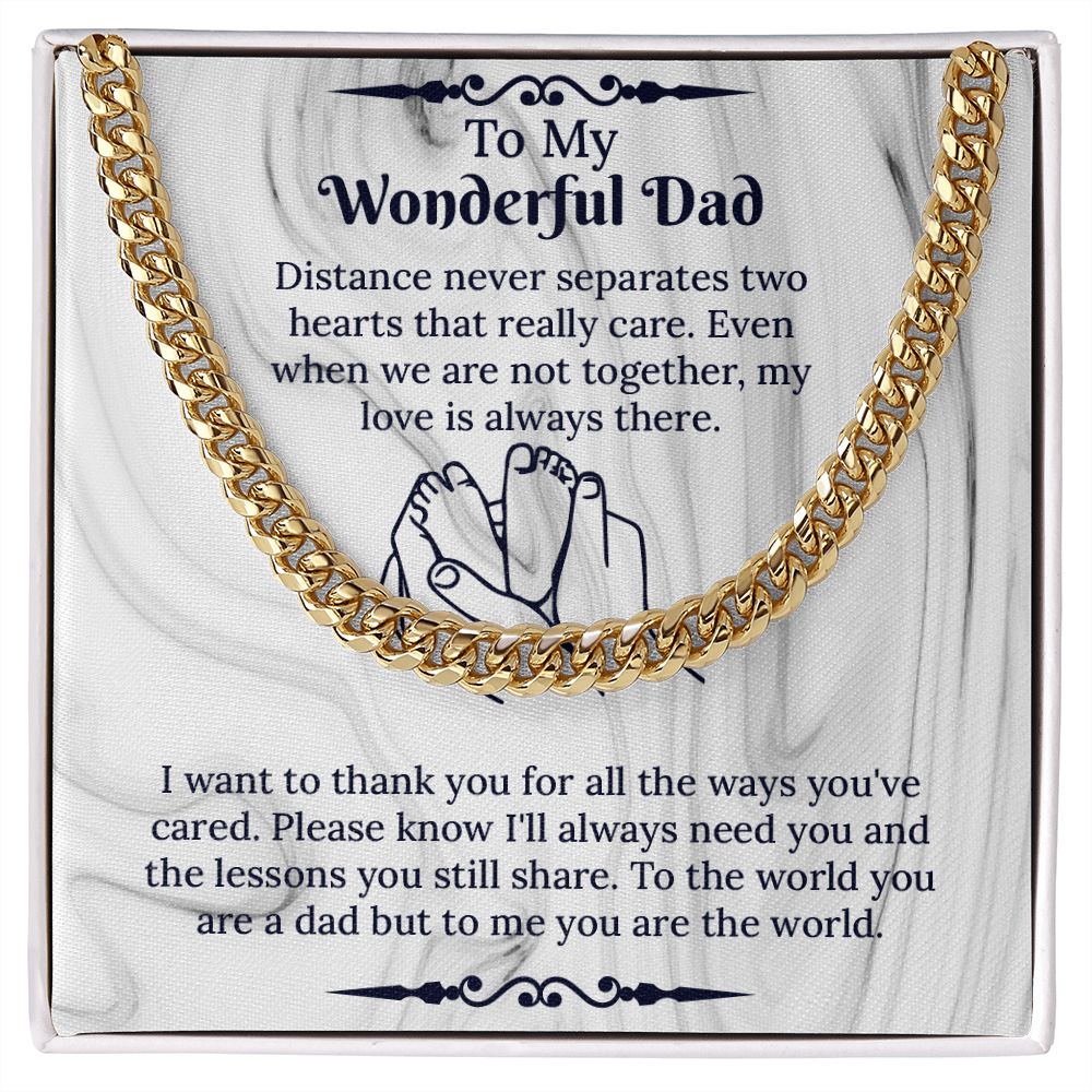 UNIDAZE To My Dad Cuban Link Necklace, Dad Necklace Gift, Dad Birthday Gift From Daughter Son, Father's Day Gifts, Sentimental Gift Dad, Christmas Gift For Dad ShineOn Fulfillment C30184T C30184TG lx-C30184 PB23-WOOD PT-4348 TNM-1 USER-188348