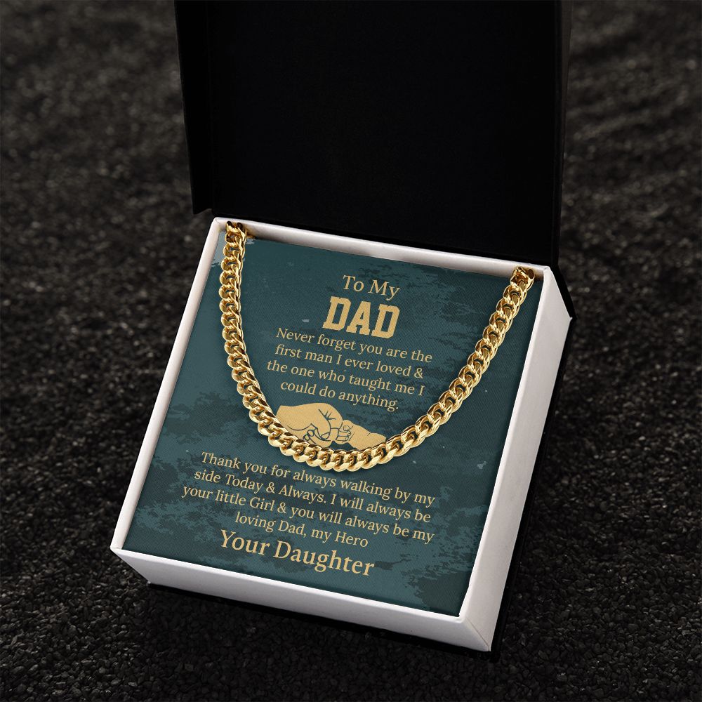 UNIDAZE Cuban Chain Necklace, Dad Necklace Gift, Dad Birthday Gift From Daughter, Father's Day Gifts, Sentimental Gift Dad ShineOn Fulfillment C30184T C30184TG lx-C30184 PB23-WOOD PT-4348 TNM-1 USER-188348