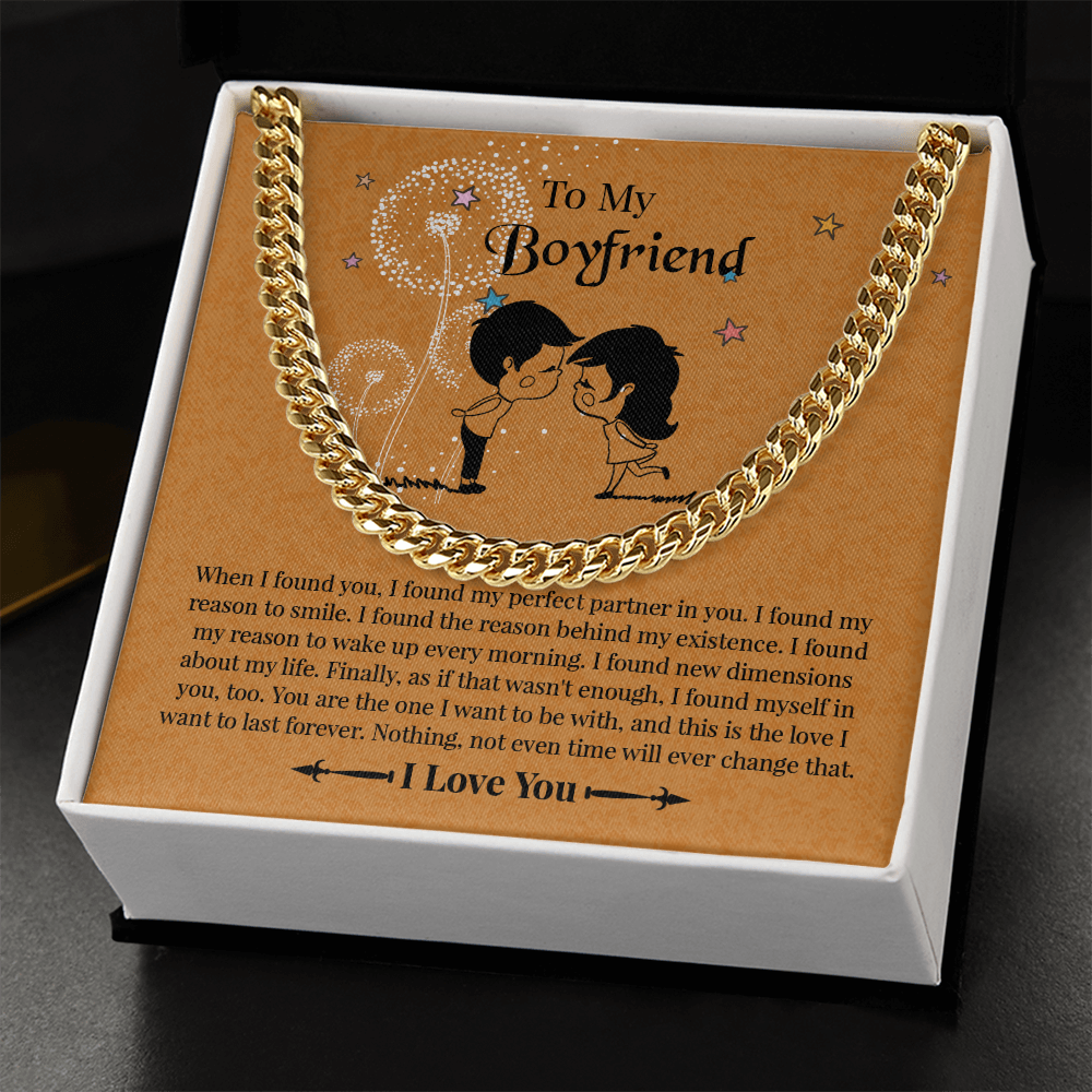 Boyfriend Cuban Chain Necklace, Promise Necklace For Boyfriend, Gifts For Boyfriend Christmas, Valentines Day Gift For Boyfriend