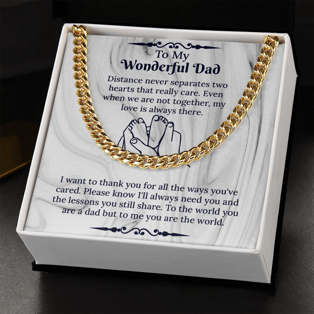 UNIDAZE To My Dad Cuban Link Necklace, Dad Necklace Gift, Dad Birthday Gift From Daughter Son, Father's Day Gifts, Sentimental Gift Dad, Christmas Gift For Dad ShineOn Fulfillment C30184T C30184TG lx-C30184 PB23-WOOD PT-4348 TNM-1 USER-188348