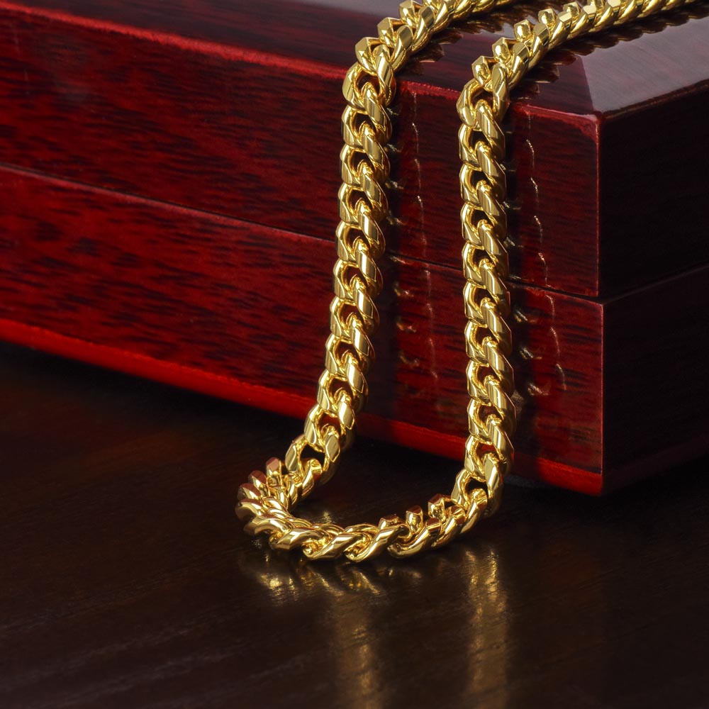 To My Son Cuban Link Chain Necklace, Christmas Gift From Dad, Necklace For Men, Gift For Son, Jewelry For Him, Son Necklace, Personalized Message Card