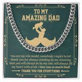 UNIDAZE To My Father Cuban Link Chain Necklace, Dad Necklace Gift, Dad Birthday Gift From Daughter Son, Father's Day Gifts, Sentimental Gift Dad ShineOn Fulfillment C30184T C30184TG lx-C30184 PB23-WOOD PT-4348 TNM-1 USER-188348