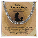 To My Little Brother Gift Necklace, Cuban Link Chain Necklace for Little Brother on Graduation, Meaningful Birthday Gift for Little Bro