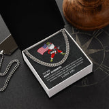 Cuban Link Chain Necklace Gift To My Army Husband, Christmas Gift For Husband From Wife, Husband Birthday Gift from Wife With Message Card