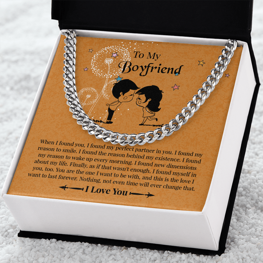 Boyfriend Cuban Chain Necklace, Promise Necklace For Boyfriend, Gifts For Boyfriend Christmas, Valentines Day Gift For Boyfriend