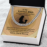 To My Little Brother Gift Necklace, Cuban Link Chain Necklace for Little Brother on Graduation, Meaningful Birthday Gift for Little Bro