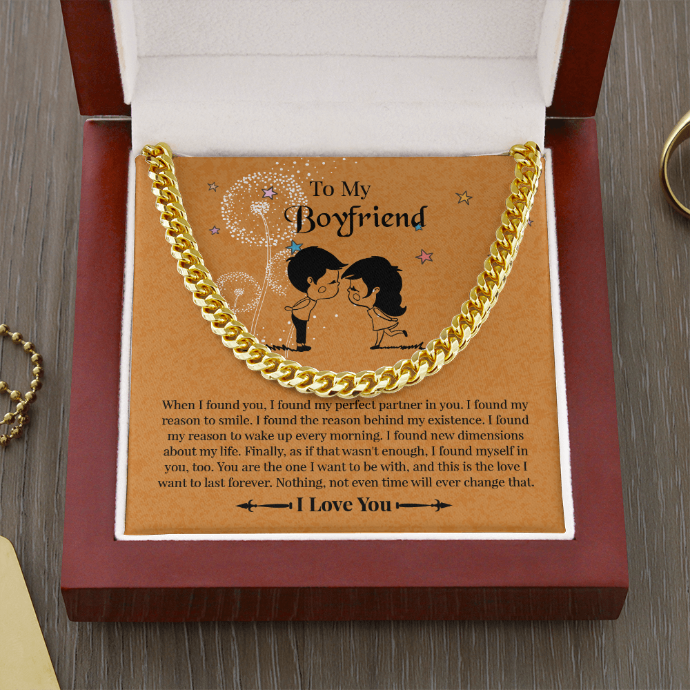 Boyfriend Cuban Chain Necklace, Promise Necklace For Boyfriend, Gifts For Boyfriend Christmas, Valentines Day Gift For Boyfriend