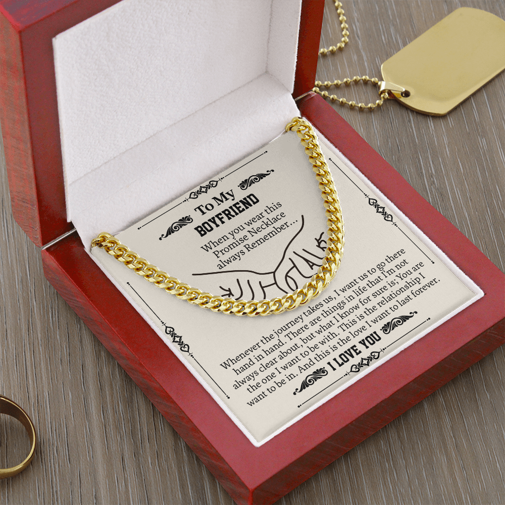 To My Boyfriend Cuban Chain Necklace, Promise Necklace For Boyfriend, Gifts For Boyfriend Christmas, Valentines Day Gift For Boyfriend