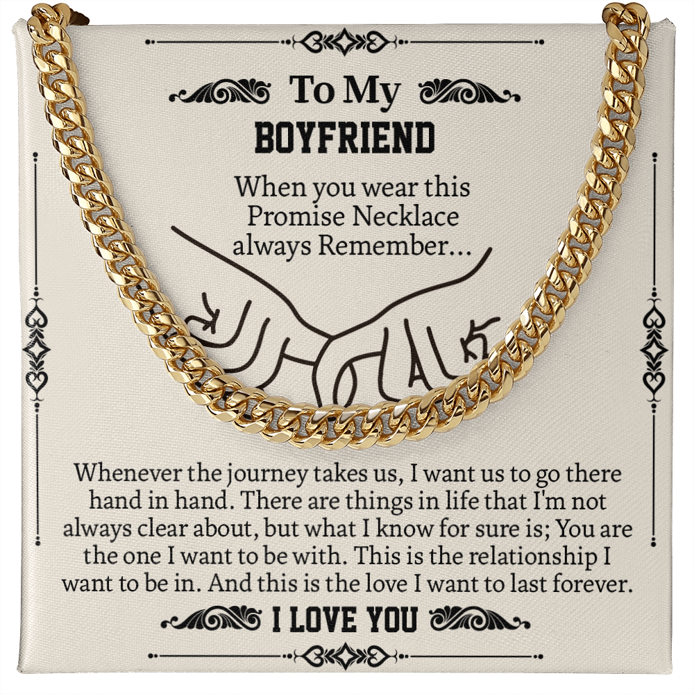 To My Boyfriend Cuban Chain Necklace, Promise Necklace For Boyfriend, Gifts For Boyfriend Christmas, Valentines Day Gift For Boyfriend