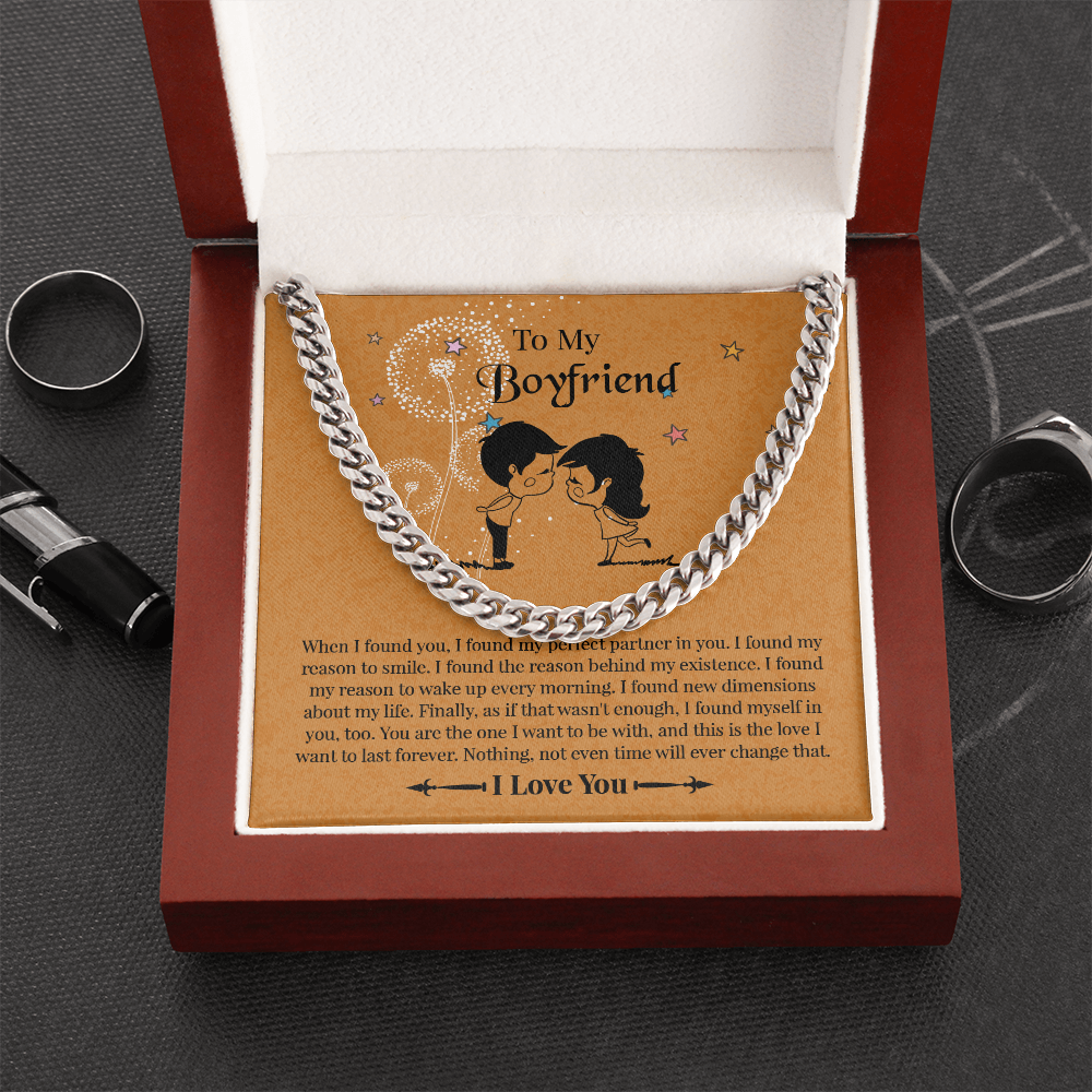 Boyfriend Cuban Chain Necklace, Promise Necklace For Boyfriend, Gifts For Boyfriend Christmas, Valentines Day Gift For Boyfriend