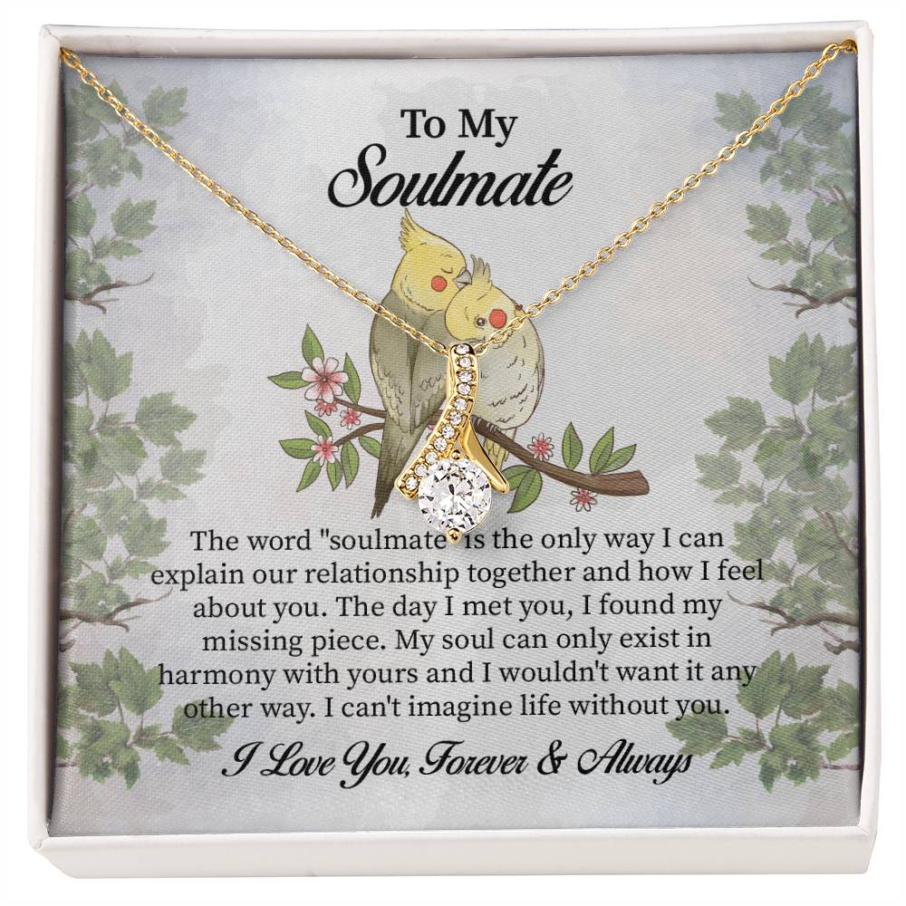 UNIDAZE To My Soulmate Necklace Gift for Wife From Husband Romantic Valentine Jewelry For Wife Anniversary Gift Fiancée Birthday Present Girlfriend ShineOn Fulfillment C30084TG C30084TR PB23-WOOD PT-4363 TNM-1 USER-188348