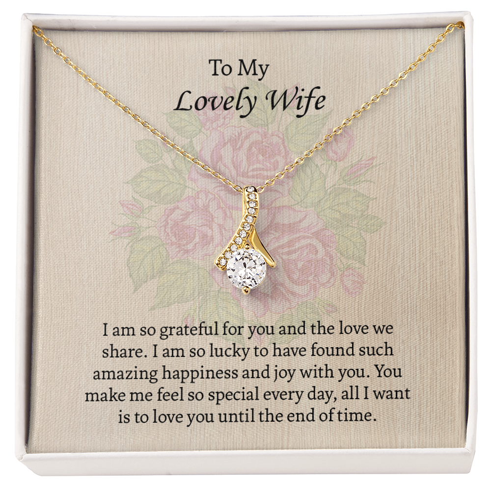 To My Lovely Wife Alluring Beauty necklace, Wife Jewelry, Anniversary Gift for Wife, Wife Birthday Gift, Necklace for Wife