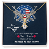 To My Wife Alluring Beauty Necklace, Military Wife Gift, Gift from Soldier, Anniversary Gift for Army Wife