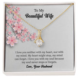 To My Beautiful Wife Alluring Beauty Necklace, Romantic Anniversary Gift for Wife, Wife Birthday Gift, Necklace for Wife