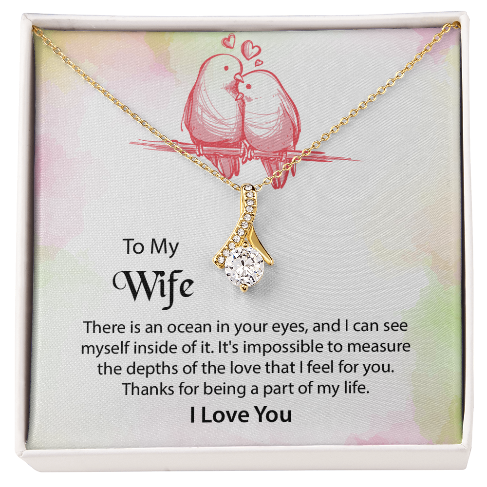 To My Wife Alluring Beauty Necklace, Message Card Jewelry, Anniversary Gift for Wife, Wife Birthday Gift, Mothers Day Gift for Wife