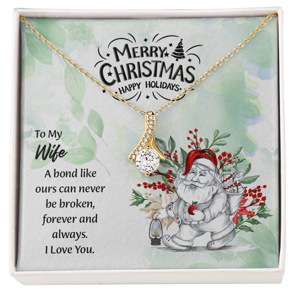 UNIDAZE To My Wife Love Necklace With Message Card, Christmas Gift For Wife, Romantic Gift For Wife, Birthday Gift From Him ShineOn Fulfillment C30084TG C30084TY PB23-WOOD PT-4363 TNM-1 USER-188348