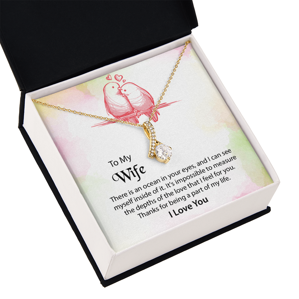 To My Wife Alluring Beauty Necklace, Message Card Jewelry, Anniversary Gift for Wife, Wife Birthday Gift, Mothers Day Gift for Wife