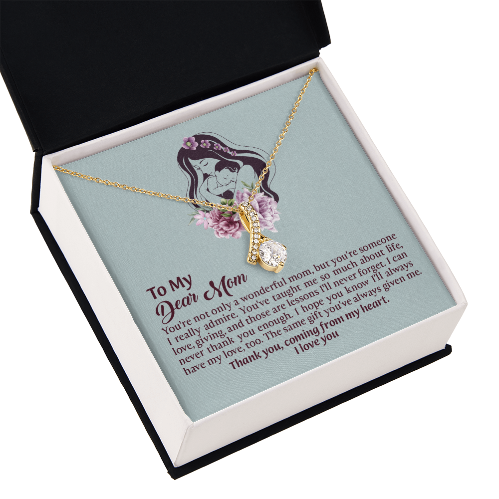 Dear Mom Alluring Beauty Necklace, Thoughtful Present from Son, Mom Necklace From daughter, Mothers Day Gift for Mom