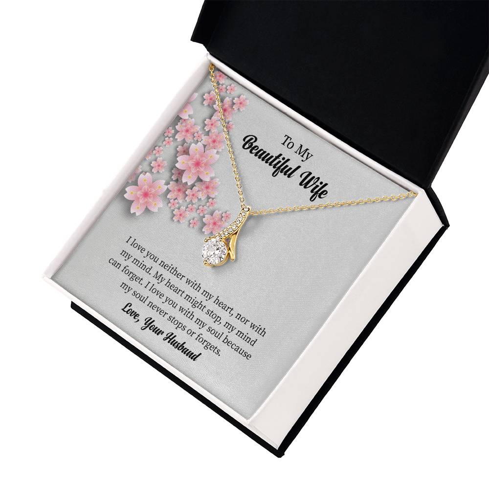 To My Beautiful Wife Alluring Beauty Necklace, Romantic Anniversary Gift for Wife, Wife Birthday Gift, Necklace for Wife