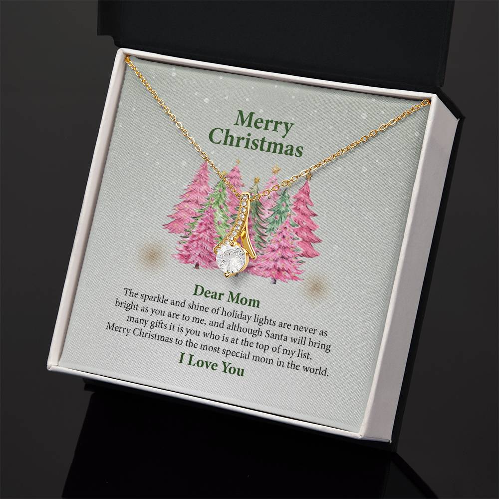 UNIDAZE Christmas Gift Necklace For Mom, Gift For Mom, Merry Christmas Mom Necklace, Mother Christmas Necklace With Message Card, Mom Gift ShineOn Fulfillment C30084TG C30084TR PB23-WOOD PT-4363 TNM-1 USER-188348