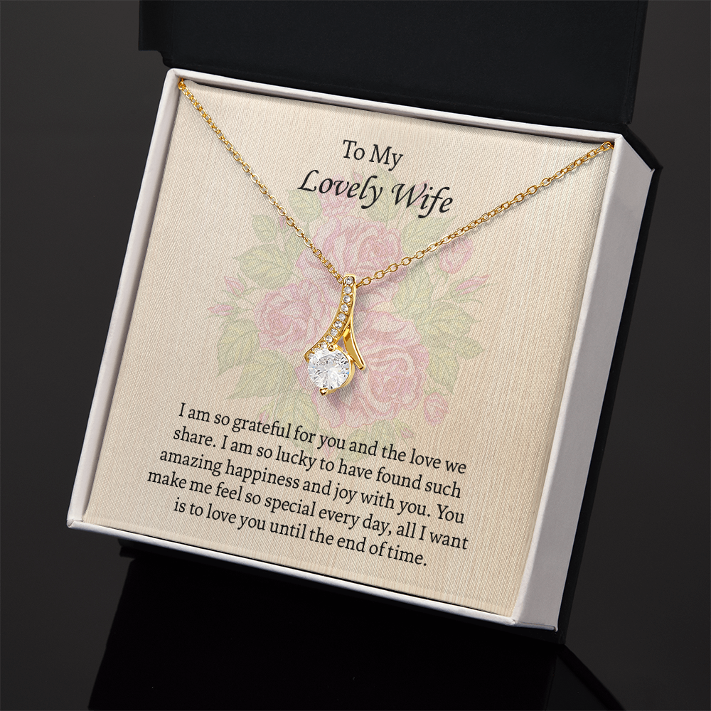 To My Lovely Wife Alluring Beauty necklace, Wife Jewelry, Anniversary Gift for Wife, Wife Birthday Gift, Necklace for Wife