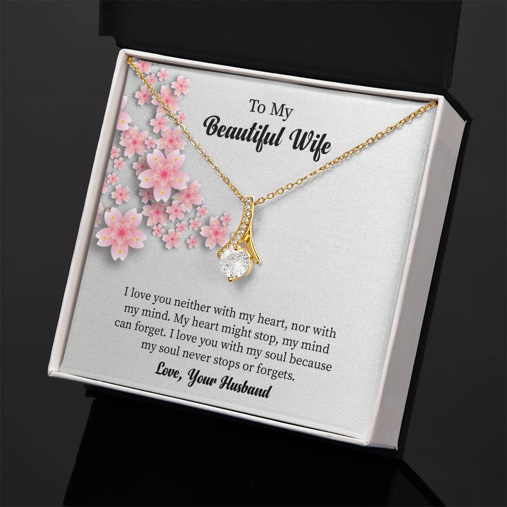 To My Beautiful Wife Alluring Beauty Necklace, Romantic Anniversary Gift for Wife, Wife Birthday Gift, Necklace for Wife