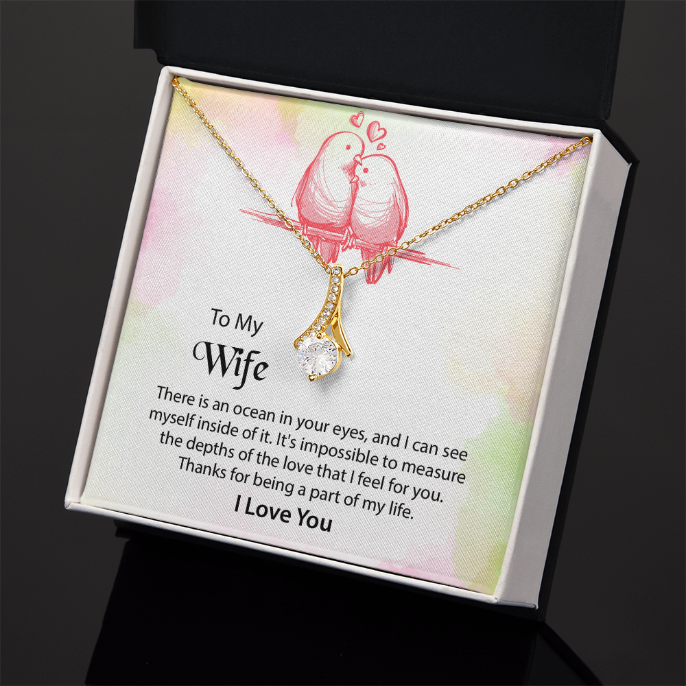 To My Wife Alluring Beauty Necklace, Message Card Jewelry, Anniversary Gift for Wife, Wife Birthday Gift, Mothers Day Gift for Wife