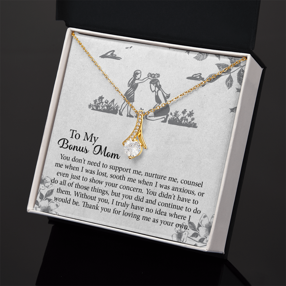To my Bonus Mom Gift, Meaningful Second Mom Necklace, Mothers Day Necklace For Step Mom, Wedding Second Mom Present