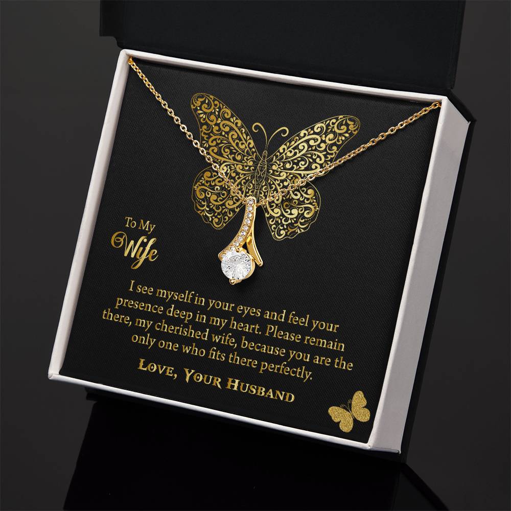 To My Beautiful Wife Alluring Beauty Necklace, Romantic Anniversary Gift for Wife, Wife Birthday Gift, Necklace for Wife