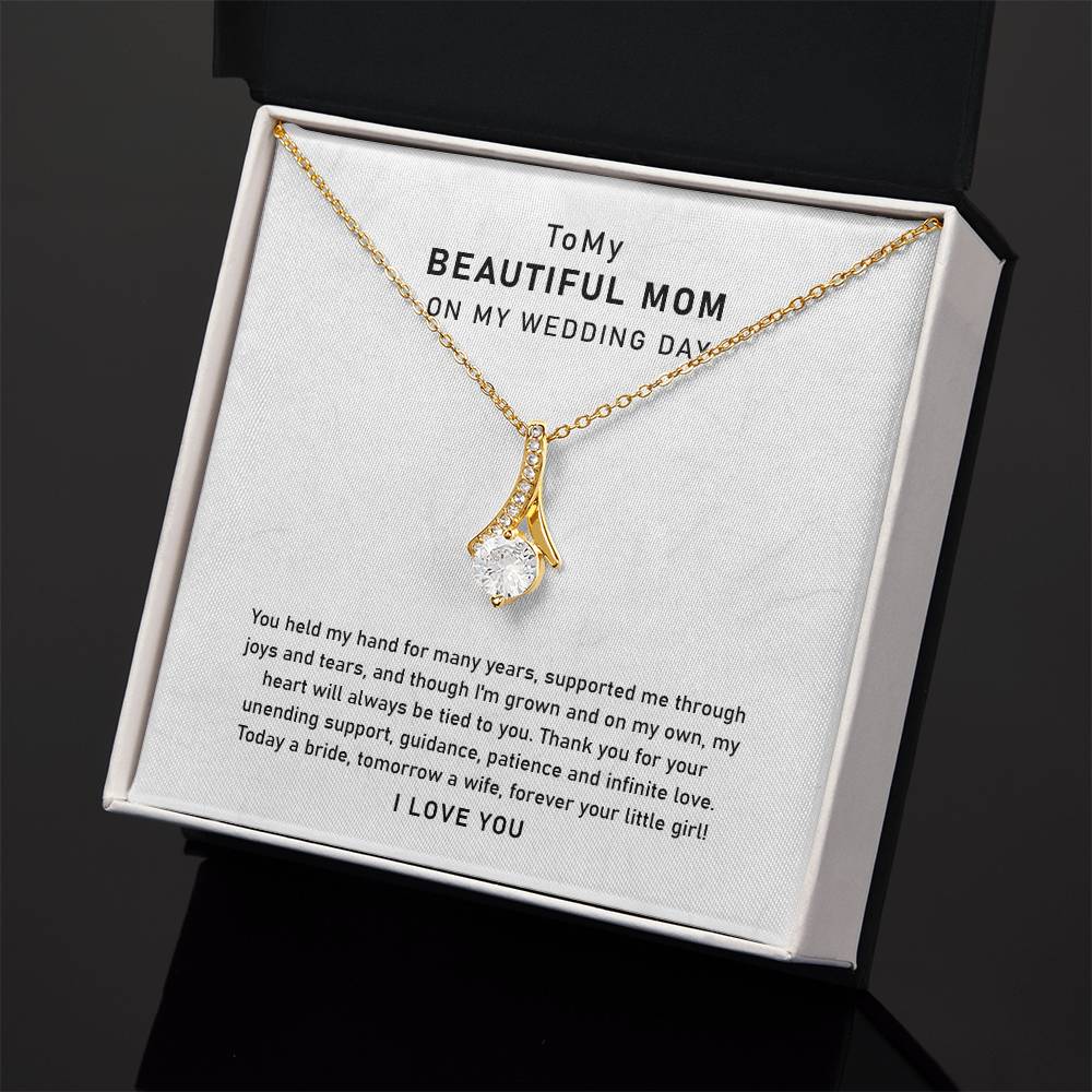 UNIDAZE To My Mom On My Wedding Day, Mother Of Bride Necklace, To My Mom Necklace, Mother Of Bride Gift, Mother Of The Bride Necklace, To My Mom ShineOn Fulfillment C30084TG C30084TY PB23-WOOD PT-4363 TNM-1 USER-188348