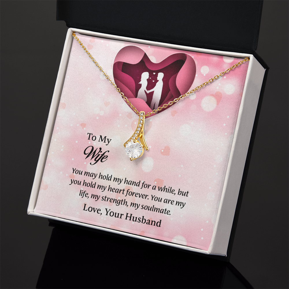 To My Wife Alluring Beauty Necklace, Wife Jewelry, Message Card Jewelry, Anniversary Gift for Wife, Wife Birthday Gift, Necklace for Wife