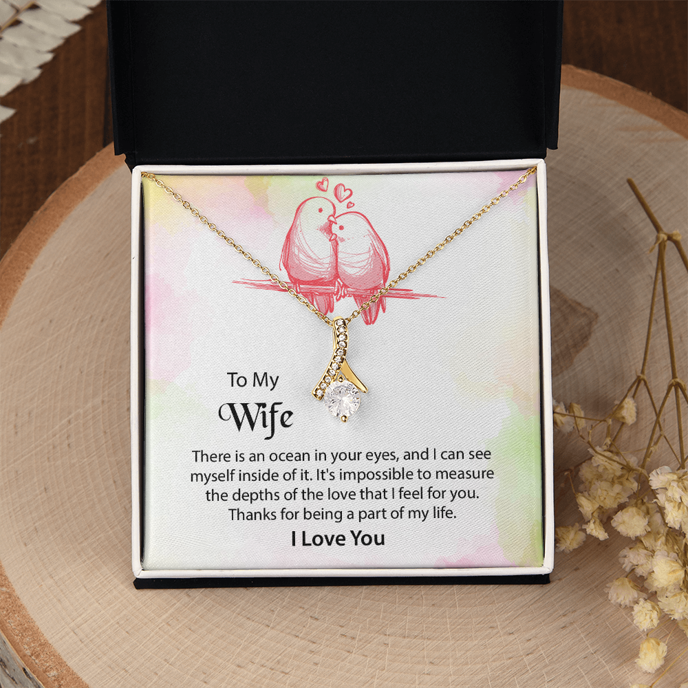 To My Wife Alluring Beauty Necklace, Message Card Jewelry, Anniversary Gift for Wife, Wife Birthday Gift, Mothers Day Gift for Wife